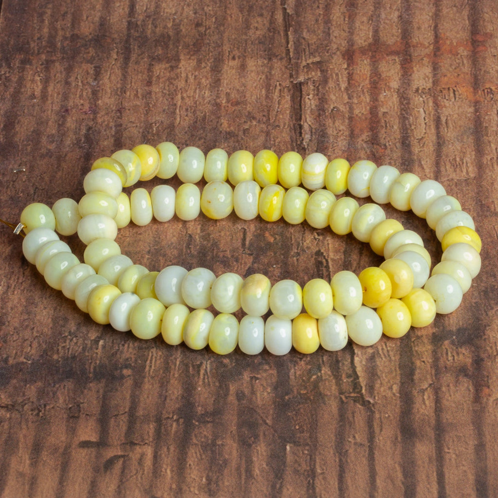 8 - 9mm Sunny Yellow Plain Rondelles 16 inch 73 beads - The Bead Traders