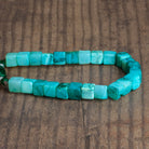 8 - 9mm Teal Opal Plain Cubes 8 inch 22 beads - The Bead Traders