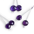 8.5 - 10mm Amethyst Faceted Coin Focals 2 Beads - The Bead Traders