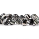 8.5 - 9mm Black Moss Quartz Faceted Hearts 8 inch 52 beads - The Bead Traders