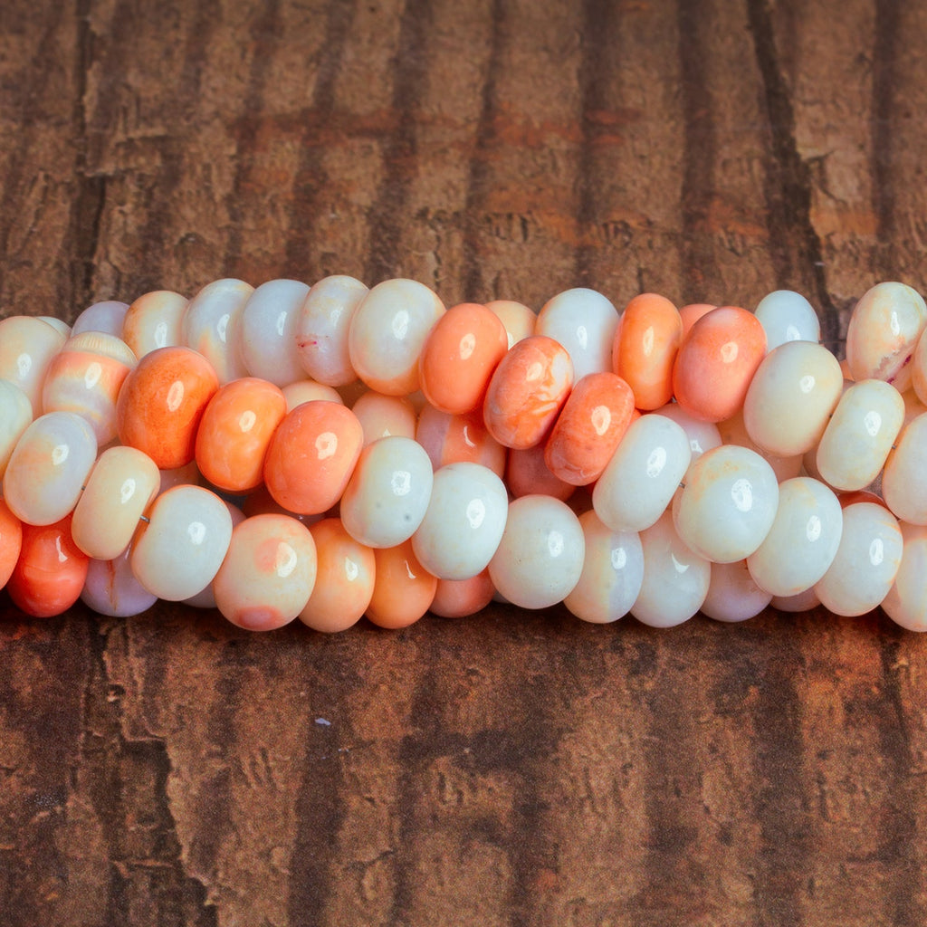 8.5mm Burning Orange Plain Rondelles 16 inch 70 beads - The Bead Traders