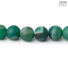 8.5mm Matte Green Banded Agate Plain Rounds 27 Beads - The Bead Traders