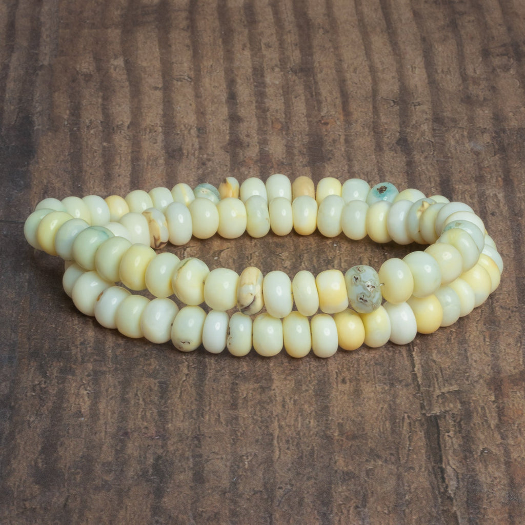 8.5mm Yellow Opal Plain Rondelles 16 inch 70 beads - The Bead Traders