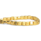 8mm 22kt Gold Plated Copper Brushed Squares 8 inch 25 beads - The Bead Traders