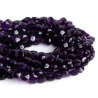 8mm Amethyst Faceted Coins 7.5 inch 23 beads - The Bead Traders