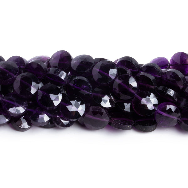 8mm Amethyst Faceted Coins 7.5 inch 23 beads