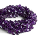 8mm Amethyst Faceted Coins 7.5 inch 23 beads - The Bead Traders