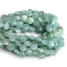 8mm Aquamarine Faceted Coins 7.5 inch 23 beads - The Bead Traders