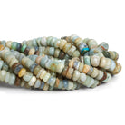8mm Aquamarine Handcut Heishis 12 inch 70 beads - The Bead Traders
