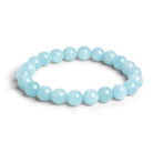 8mm Aquamarine Plain Rounds 23 beads - The Bead Traders