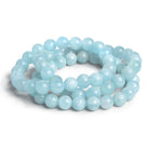 8mm Aquamarine Plain Rounds 23 beads - The Bead Traders