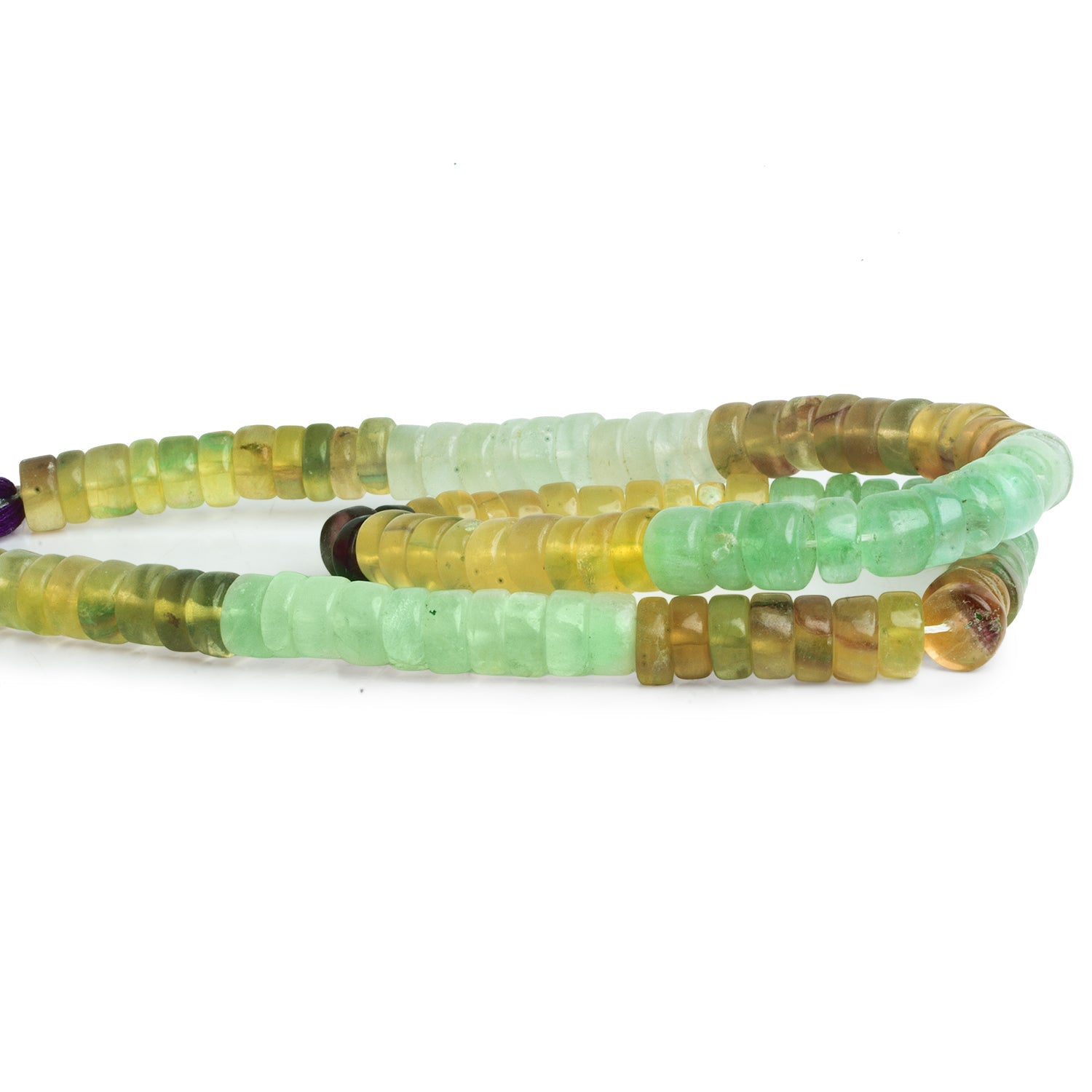 8mm Argentinian Fluorite Plain Heishis 16 inch 100 beads - The Bead Traders