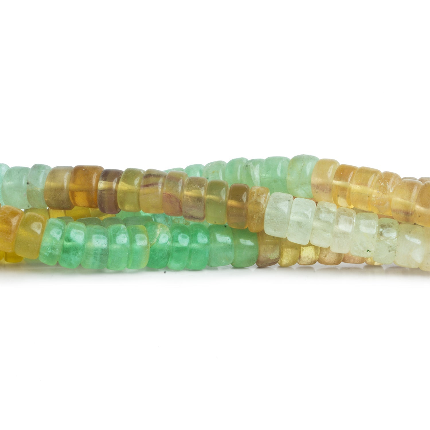 8mm Argentinian Fluorite Plain Heishis 16 inch 100 beads - The Bead Traders