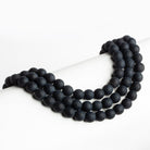 8mm Black Agate Faceted Rounds 15 inch 47 beads - The Bead Traders
