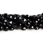 8mm Black Spinel Faceted Coins 7.5 inch 23 beads - The Bead Traders
