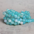 8mm Blue Agate Plain Rounds 15 inch 48 beads - The Bead Traders