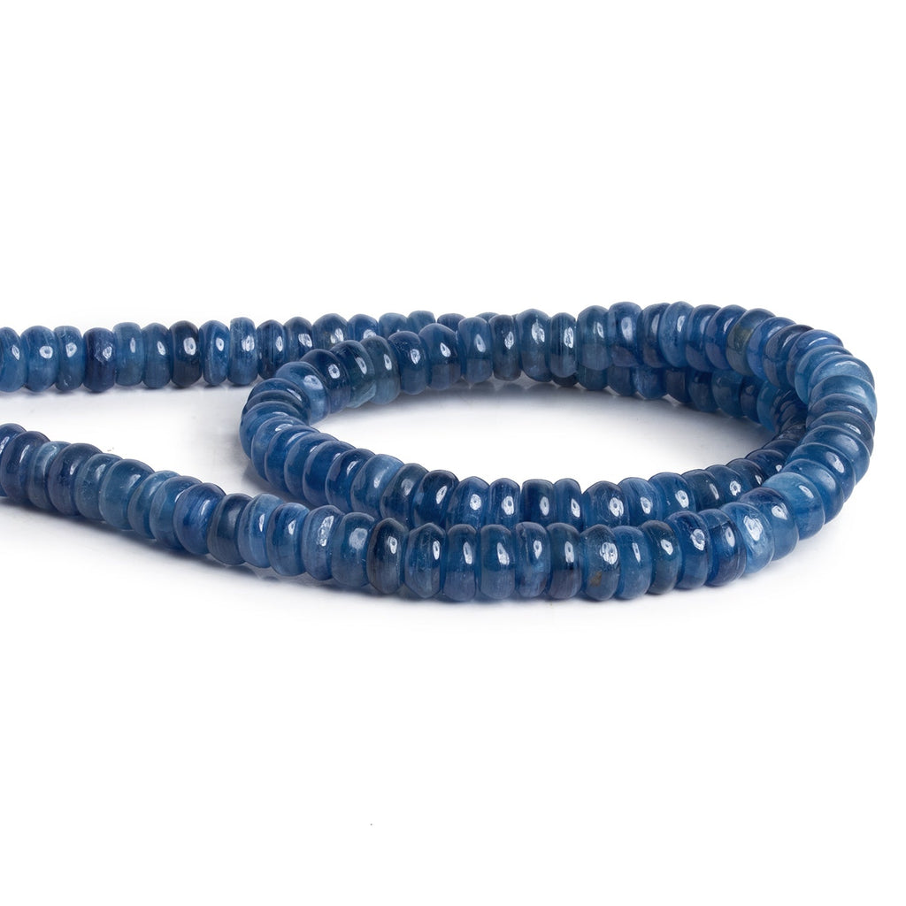 8mm Blue Kyanite Rondelles 16 inch 70 beads - The Bead Traders