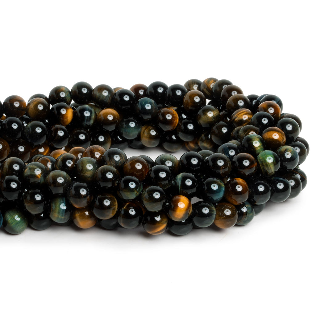 8mm Blue Tiger's Eye Plain Rounds 15 inch 44 beads - The Bead Traders