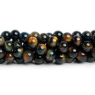 8mm Blue Tiger's Eye Plain Rounds 15 inch 47 beads - The Bead Traders