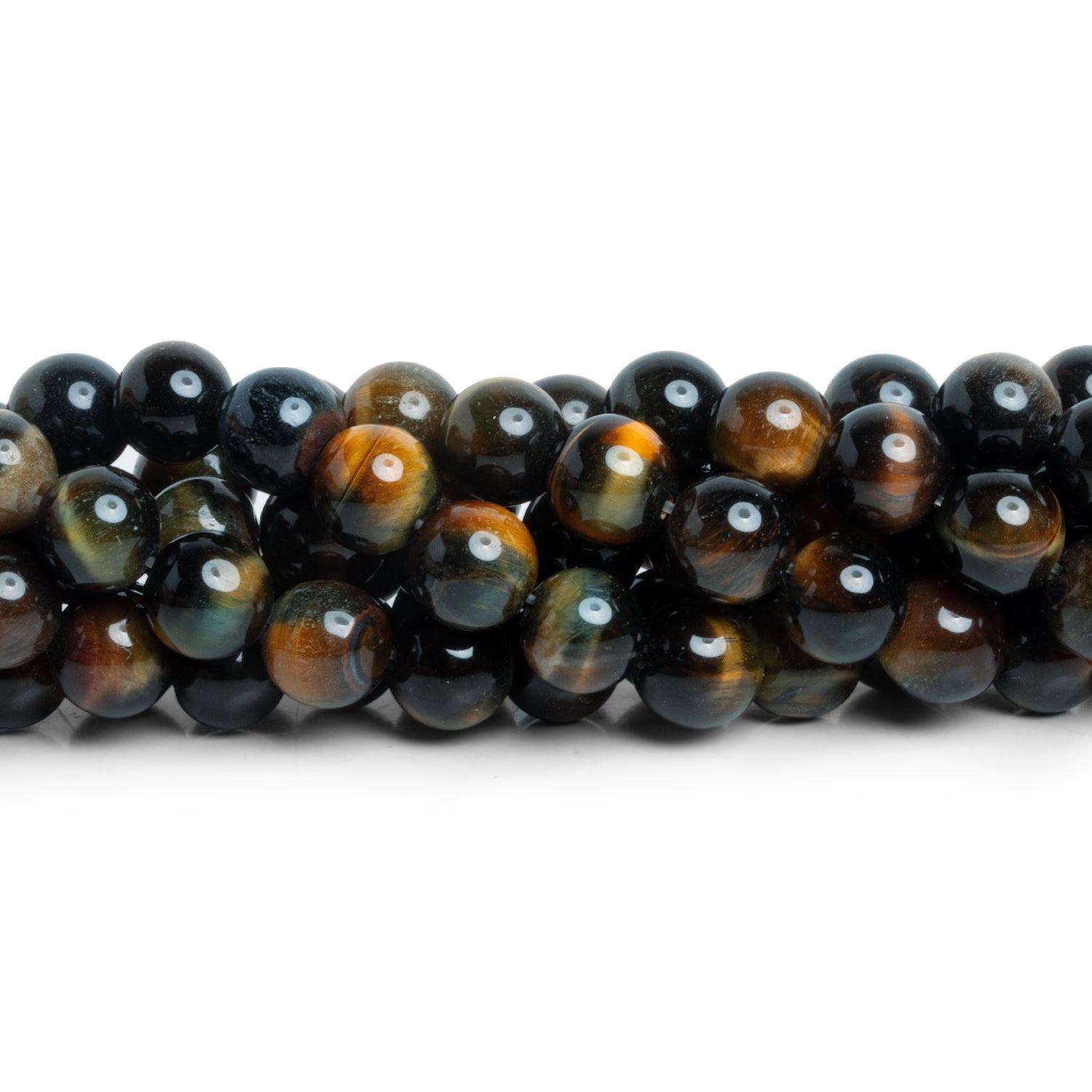 8mm Blue Tiger's Eye Plain Rounds 15 inch 47 beads - The Bead Traders