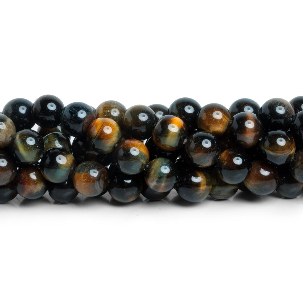 8mm Blue Tiger's Eye Plain Rounds 15 inch 47 beads - The Bead Traders