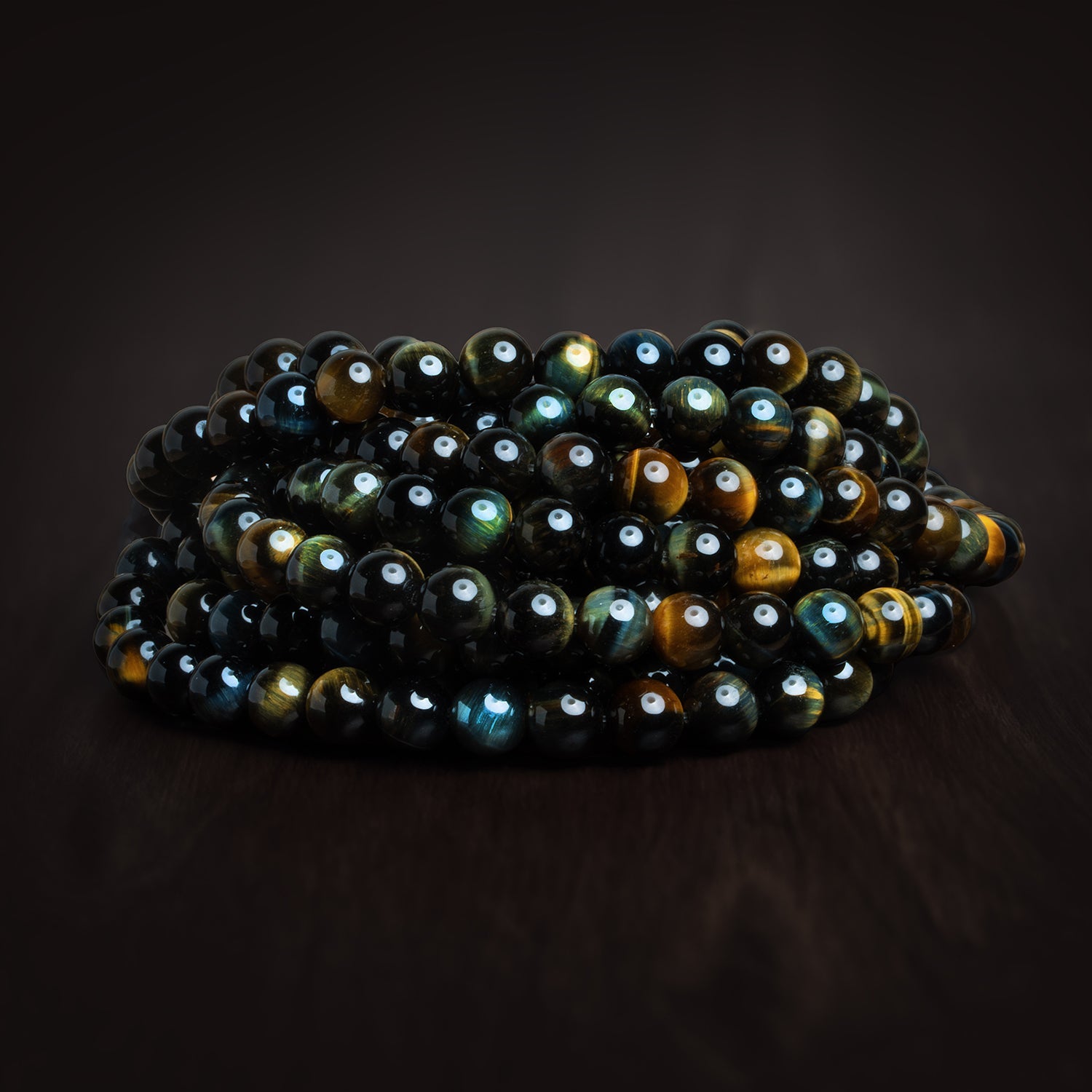 8mm Blue Tiger's Eye Plain Rounds 15 inch 47 beads - The Bead Traders