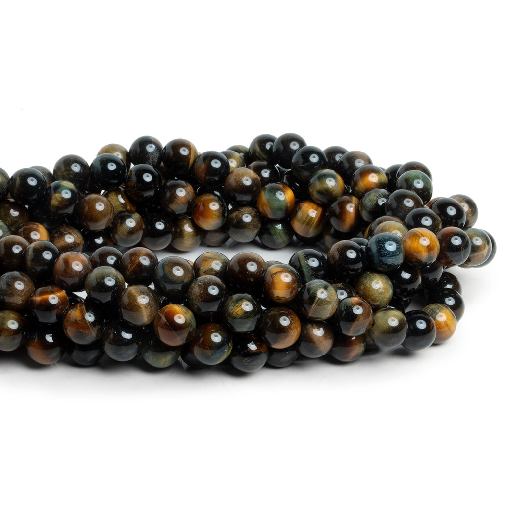 8mm Blue Tiger's Eye Plain Rounds 15 inch 47 beads - The Bead Traders