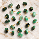 8mm Brazilian Emerald Wire-Wrapped Nugget Pendants 4 Beads - The Bead Traders