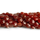 8mm Carnelian Faceted Coins 7.5 inch 23 beads - The Bead Traders