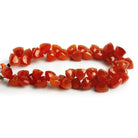 8mm Carnelian Top Drilled Faceted Trillions 7.5 inch 48 beads - The Bead Traders