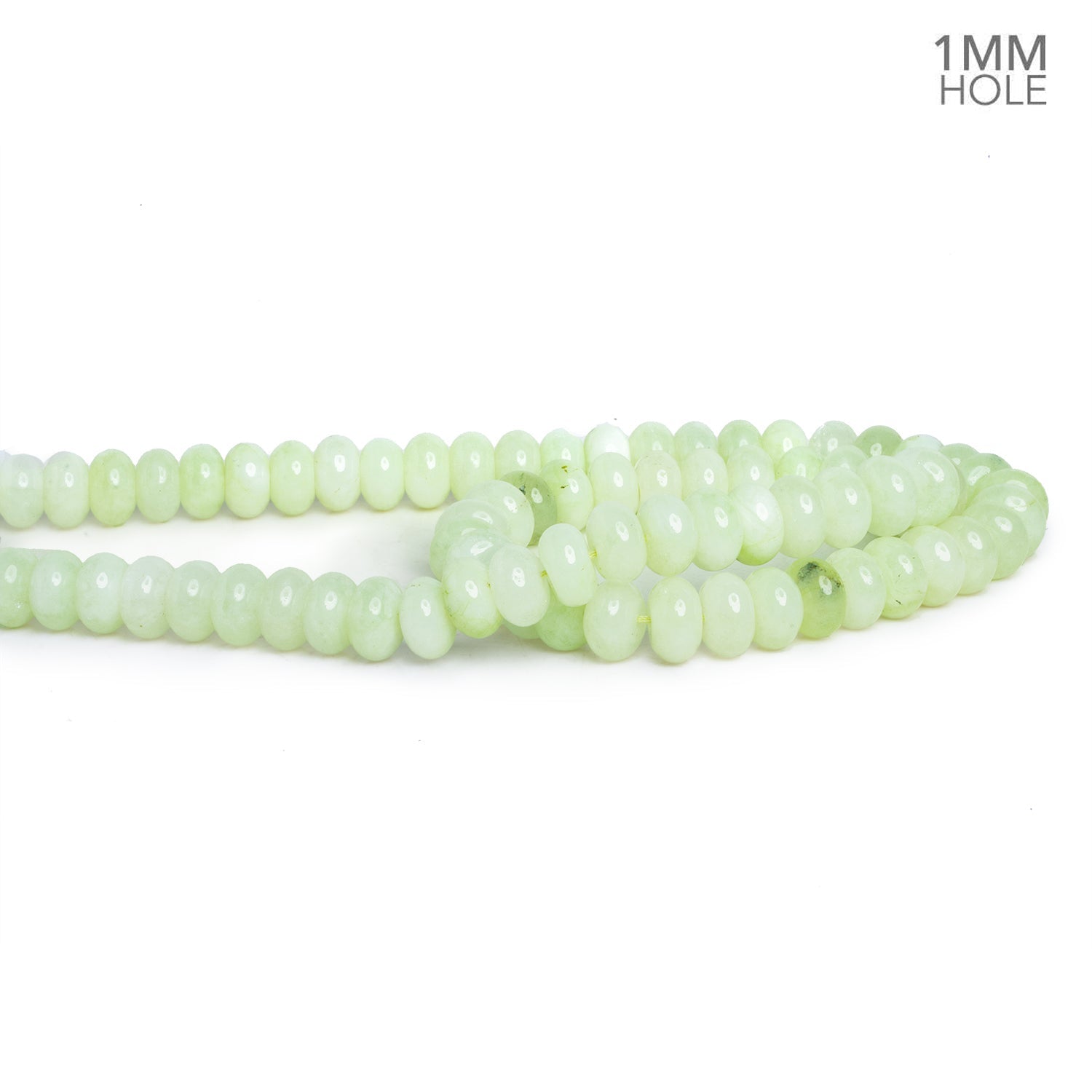 8mm Celadon Chalcedony Large Hole Rondelles 15 inch 77 beads - The Bead Traders