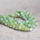 8mm Chiffon Green Agate faceted rounds 15 inch 47 beads - The Bead Traders