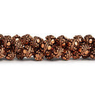 8mm Copper Decorated Rounds 8 inch 28 beads - The Bead Traders
