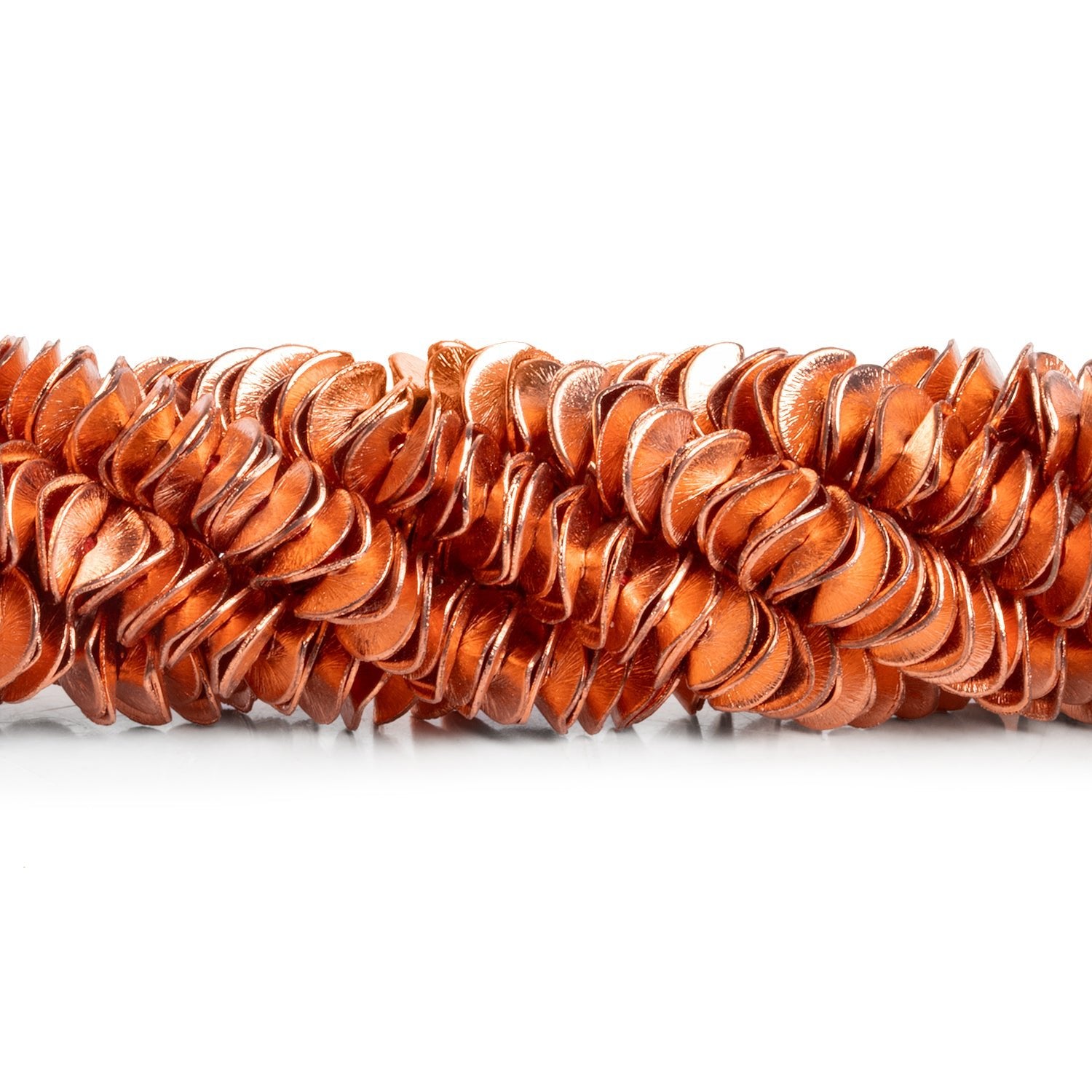 8mm Copper Wavy Discs 8 inch 150 beads - The Bead Traders