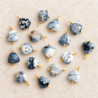 8mm Dendritic Opal Wire-Wrapped Triangle Pendants 4 Beads - The Bead Traders