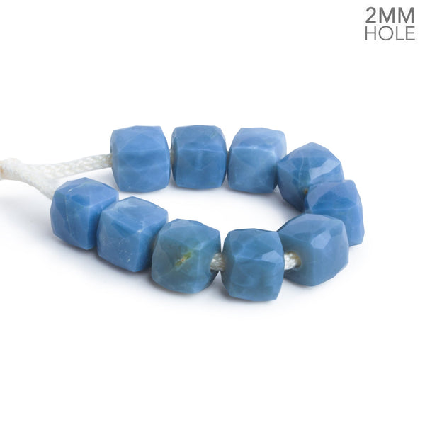 8mm Denim Opal 2mm Large Hole Cubes 10 beads