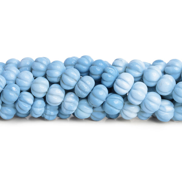 8mm Denim Opal Carved Melons 18 inch 75 beads