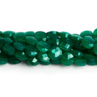 8mm Green Onyx Faceted Coins 7.5 inch 23 beads - The Bead Traders