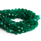 8mm Green Onyx Faceted Coins 7.5 inch 23 beads - The Bead Traders