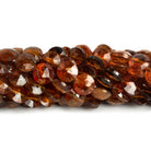 8mm Hessonite Garnet Faceted Coins 7.5 inch 23 beads - The Bead Traders