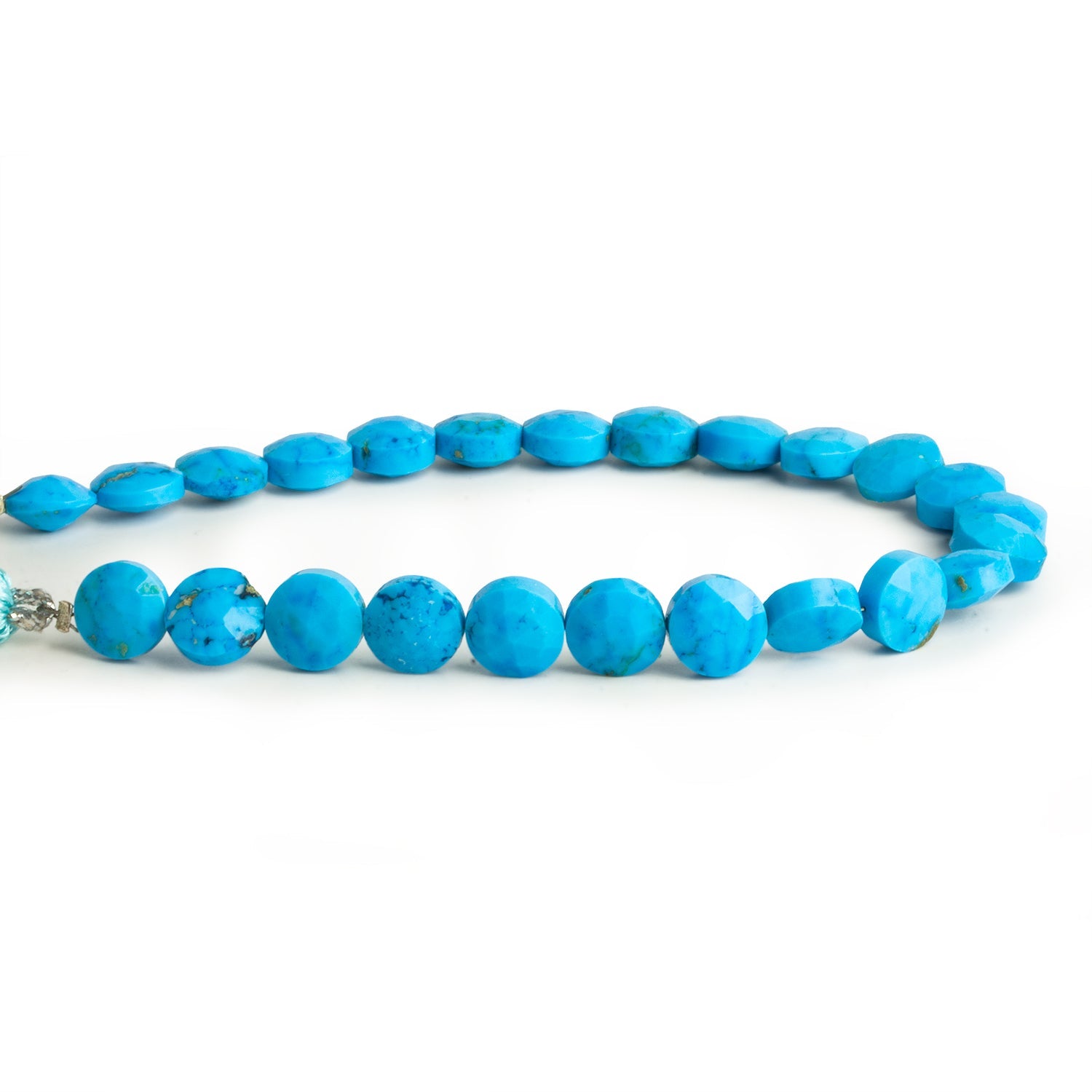 8mm Howlite Faceted Coins 7.5 inch 23 beads - The Bead Traders