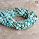 8mm Larimar Plain Pillows 16 inch 50 beads - The Bead Traders