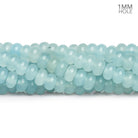 8mm Light Blue Chalcedony Large Hole Rondelles 15 inch 75 beads - The Bead Traders