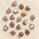 8mm Light Chocolate Moonstone Wire-Wrapped Triangle Pendants 4 Beads - The Bead Traders