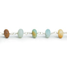 8mm Matte Amazonite Rondelle Silver Chain 24 beads - The Bead Traders