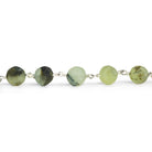 8mm Matte Dendritic Prehnite Coin Silver Chain 22 beads - The Bead Traders