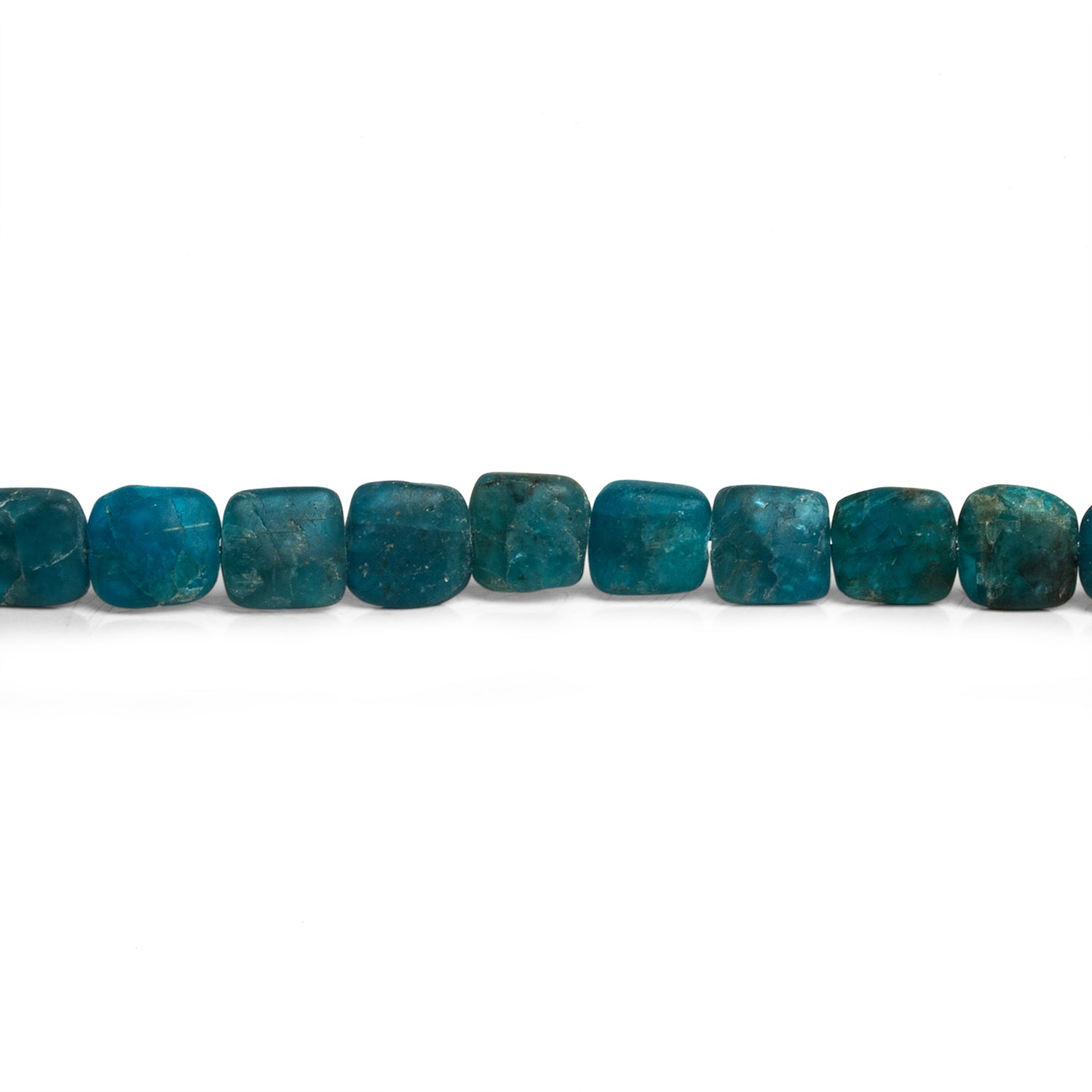 8mm Matte Neon Apatite Squares 7.5 inch 23 beads - The Bead Traders