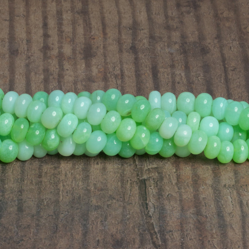 8mm Mint Green Opal Plain Rondelles 16 inch 65 beads - The Bead Traders