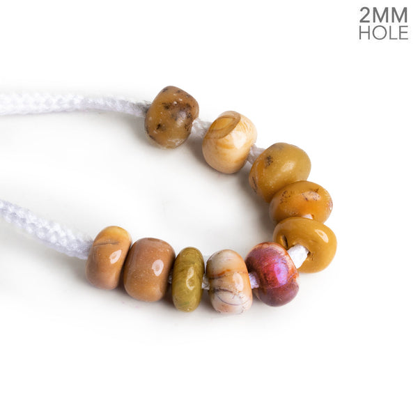 8mm Mookite Jasper 2mm Large Hole Rondelles 10 Beads