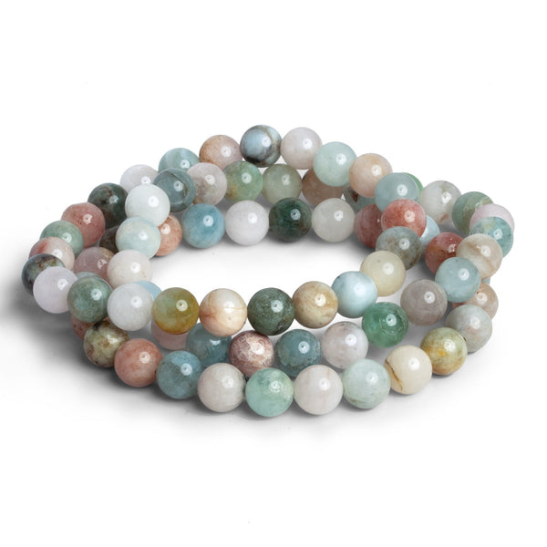 8mm Multi Beryl Plain Rounds 23 beads